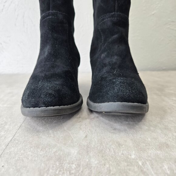 Born Of Concept Knee High Boots 7.5 Black Suede Equestrian Western Riding Tall - Picture 3 of 15